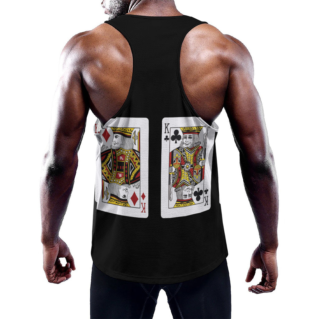 Four Kings Playing Cards Print Training Tank Top