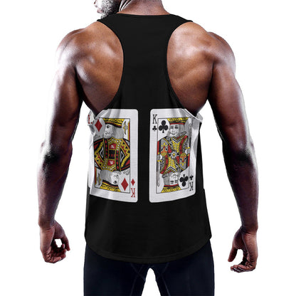 Four Kings Playing Cards Print Training Tank Top