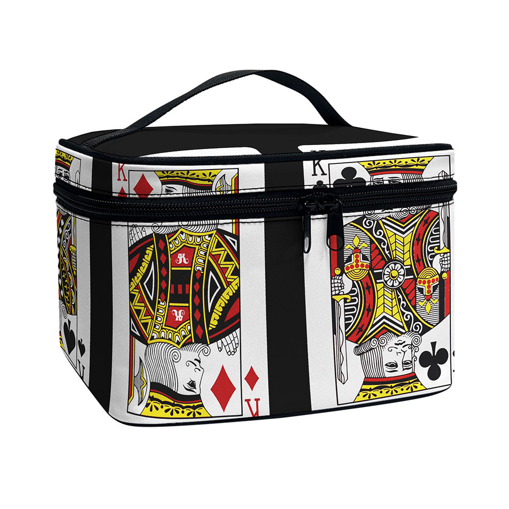 Four Kings Playing Cards Print Travel Makeup Bag