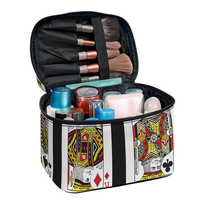 Four Kings Playing Cards Print Travel Makeup Bag