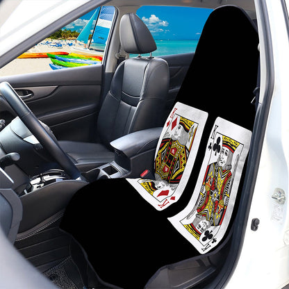 Four Kings Playing Cards Print Waterproof Car Seat Cover
