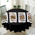 Four Kings Playing Cards Print Waterproof Round Tablecloth