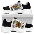 Four Kings Playing Cards Print White Chunky Shoes