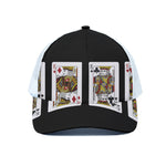 Four Kings Playing Cards Print White Mesh Trucker Cap