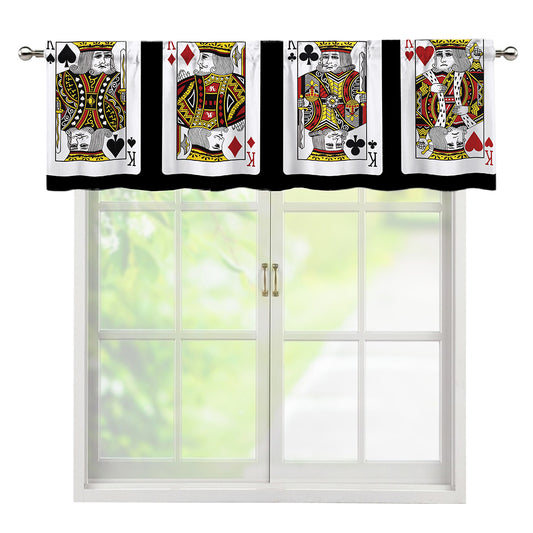 Four Kings Playing Cards Print Window Valance