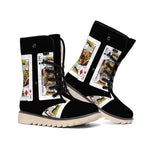 Four Kings Playing Cards Print Winter Boots
