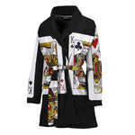 Four Kings Playing Cards Print Women's Bathrobe