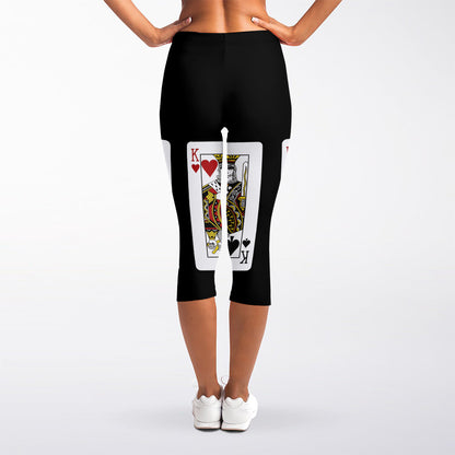 Four Kings Playing Cards Print Women's Capri Leggings
