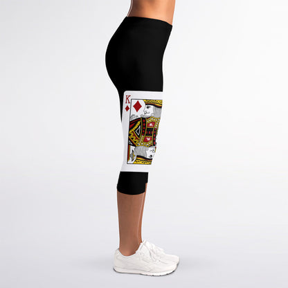 Four Kings Playing Cards Print Women's Capri Leggings