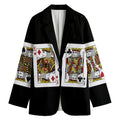 Four Kings Playing Cards Print Women's Cotton Blazer