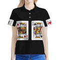 Four Kings Playing Cards Print Women's Polo Shirt