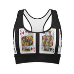 Four Kings Playing Cards Print Women's Sports Bra