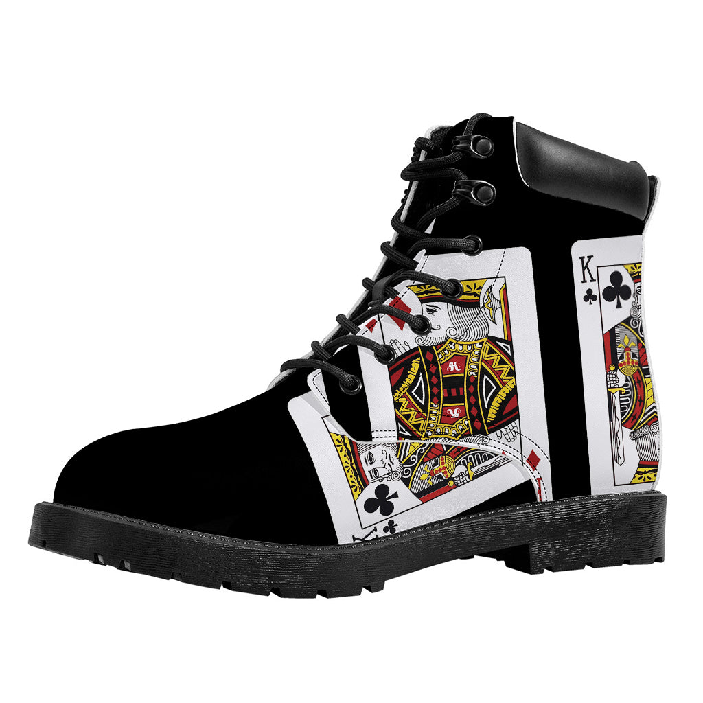 Four Kings Playing Cards Print Work Boots