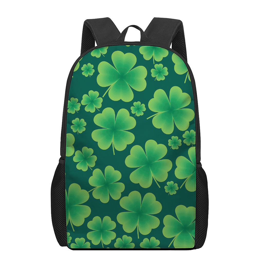 Four-Leaf Clover St. Patrick's Day Print 17 Inch Backpack