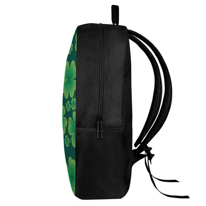 Four-Leaf Clover St. Patrick's Day Print 17 Inch Backpack