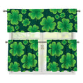 Four-Leaf Clover St. Patrick's Day Print 3 Piece Kitchen Curtains
