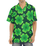 Four-Leaf Clover St. Patrick's Day Print Aloha Shirt