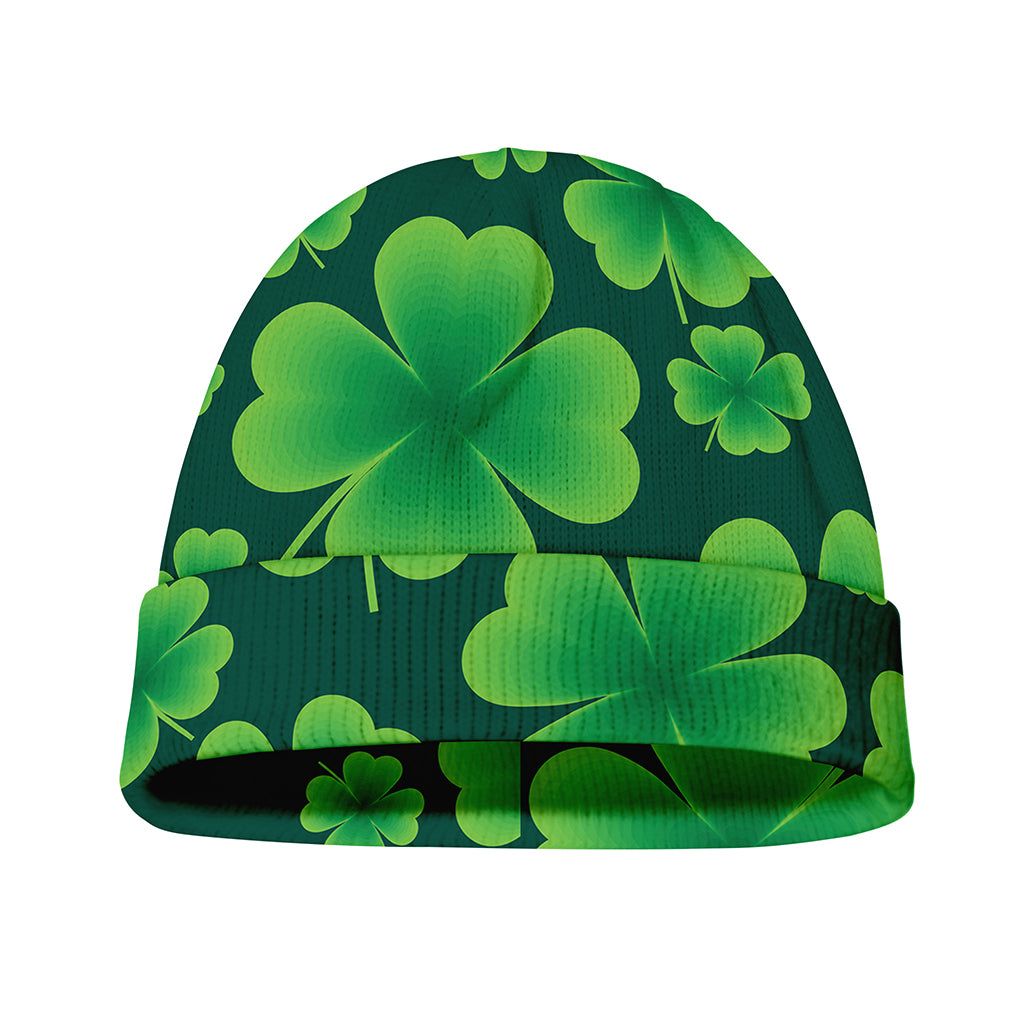 Four-Leaf Clover St. Patrick's Day Print Beanie