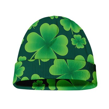 Four-Leaf Clover St. Patrick's Day Print Beanie