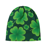 Four-Leaf Clover St. Patrick's Day Print Beanie