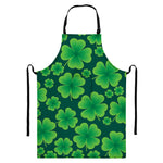 Four-Leaf Clover St. Patrick's Day Print Bib Apron With Pocket