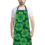 Four-Leaf Clover St. Patrick's Day Print Bib Apron With Pocket