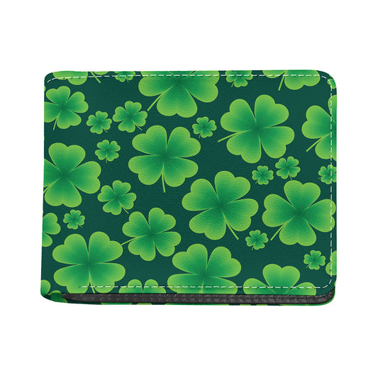 Four-Leaf Clover St. Patrick's Day Print Bifold Wallet