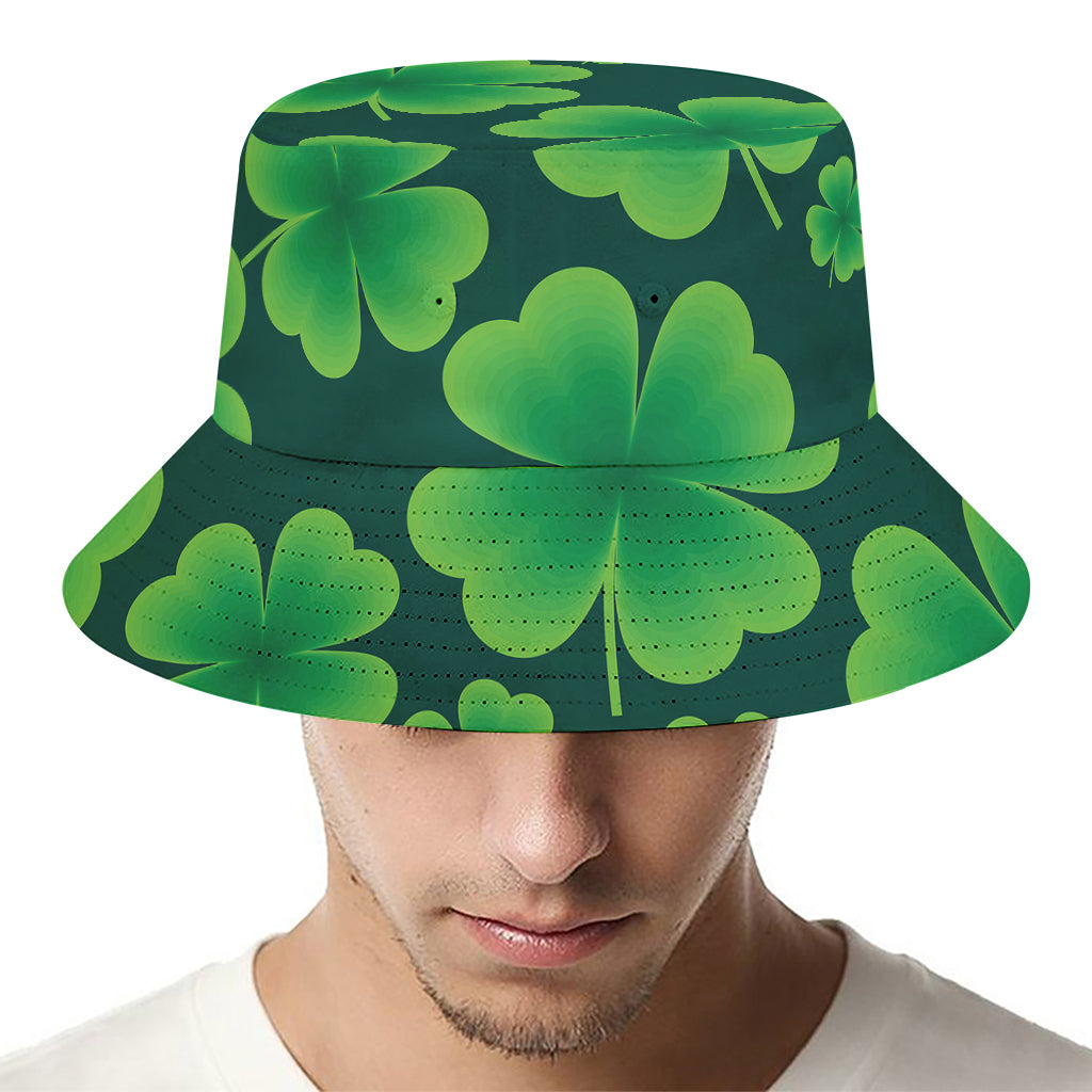 Four-Leaf Clover St. Patrick's Day Print Bucket Hat