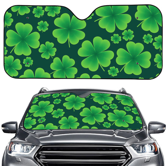 Four-Leaf Clover St. Patrick's Day Print Car Windshield Sun Shade