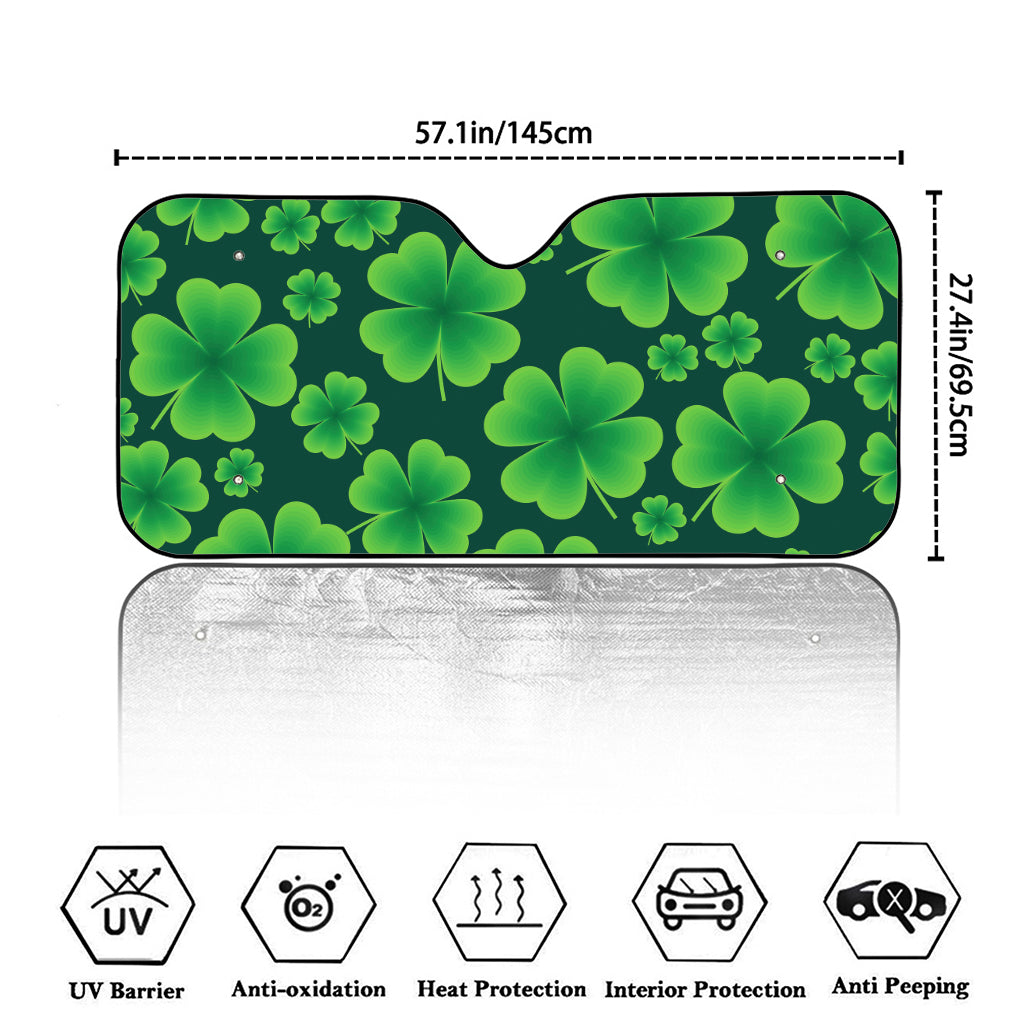 Four-Leaf Clover St. Patrick's Day Print Car Windshield Sun Shade