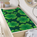 Four-Leaf Clover St. Patrick's Day Print Changing Pad Cover