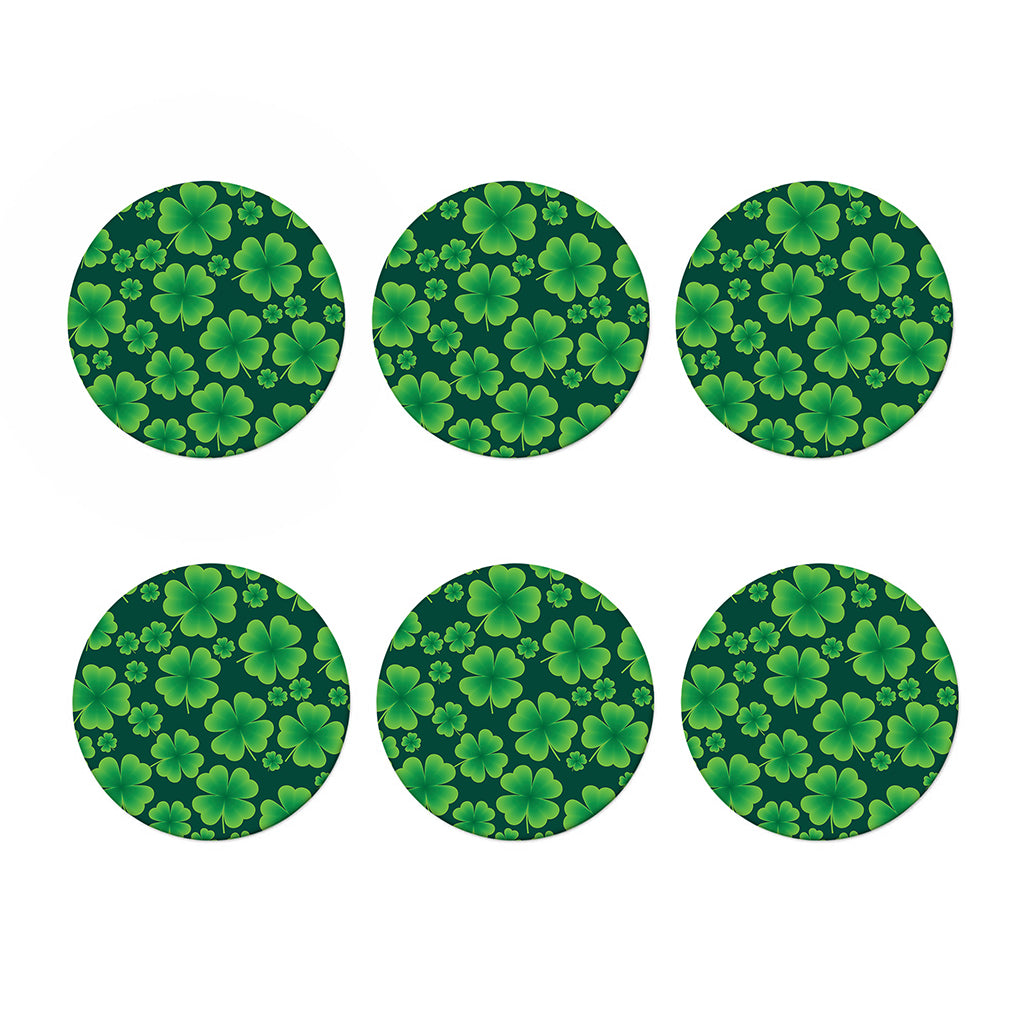 Four-Leaf Clover St. Patrick's Day Print Coaster Set