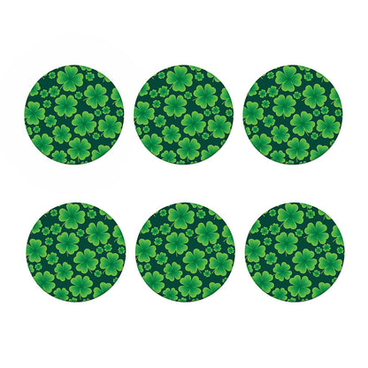 Four-Leaf Clover St. Patrick's Day Print Coaster Set