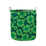 Four-Leaf Clover St. Patrick's Day Print Collapsible Laundry Basket