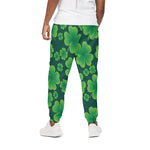 Four-Leaf Clover St. Patrick's Day Print Cotton Pants