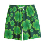 Four-Leaf Clover St. Patrick's Day Print Cotton Shorts