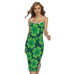 Four-Leaf Clover St. Patrick's Day Print Cross Back Cami Dress