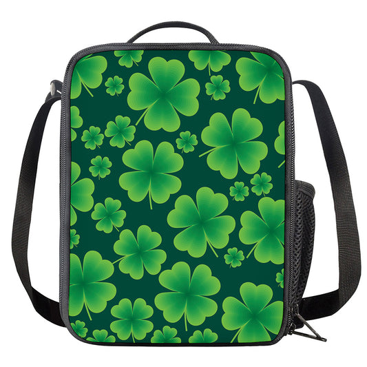 Four-Leaf Clover St. Patrick's Day Print Crossbody Lunch Bag