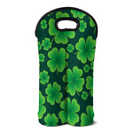 Four-Leaf Clover St. Patrick's Day Print Double Neoprene Wine Tote
