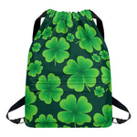 Four-Leaf Clover St. Patrick's Day Print Drawstring Backpack