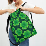 Four-Leaf Clover St. Patrick's Day Print Drawstring Backpack