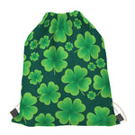 Four-Leaf Clover St. Patrick's Day Print Drawstring Bag