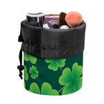 Four-Leaf Clover St. Patrick's Day Print Drawstring Makeup Bag