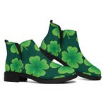 Four-Leaf Clover St. Patrick's Day Print Flat Ankle Boots