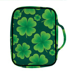 Four-Leaf Clover St. Patrick's Day Print Front Pocket Bible Bag