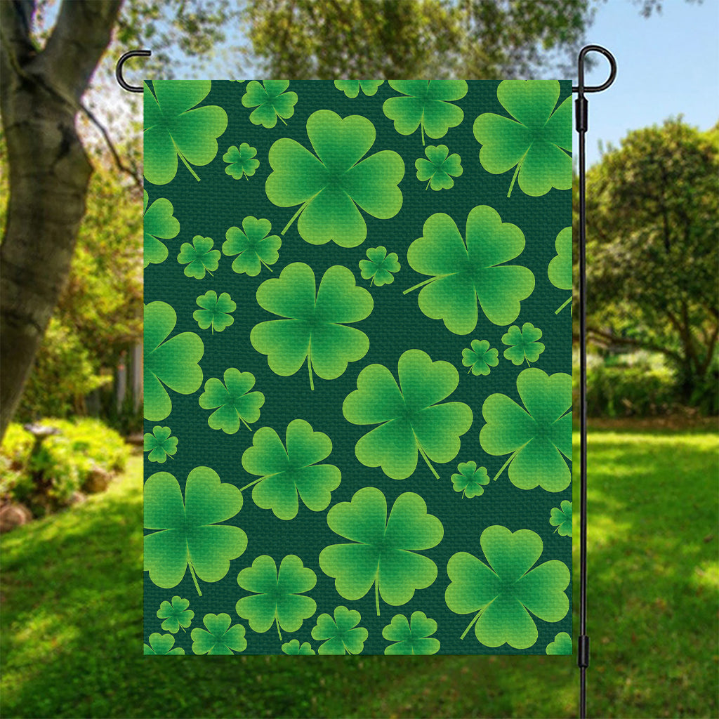 Four-Leaf Clover St. Patrick's Day Print Garden Flag