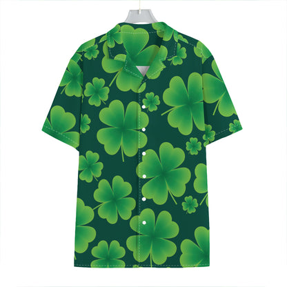 Four-Leaf Clover St. Patrick's Day Print Hawaiian Shirt