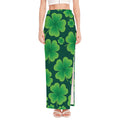 Four-Leaf Clover St. Patrick's Day Print High Slit Maxi Skirt