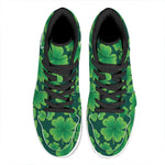 Four-Leaf Clover St. Patrick's Day Print High Top Leather Sneakers