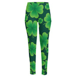 Four-Leaf Clover St. Patrick's Day Print High-Waisted Pocket Leggings